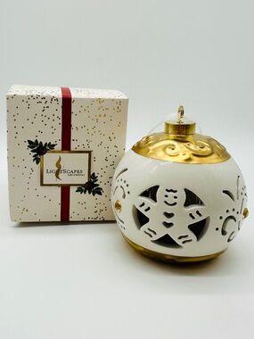Lightscapes Ceramic Christmas Ball Ornament Gingerbread Man Cutout Lighted